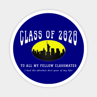 Class of 2020 - Blue, Yellow and White Colors Magnet